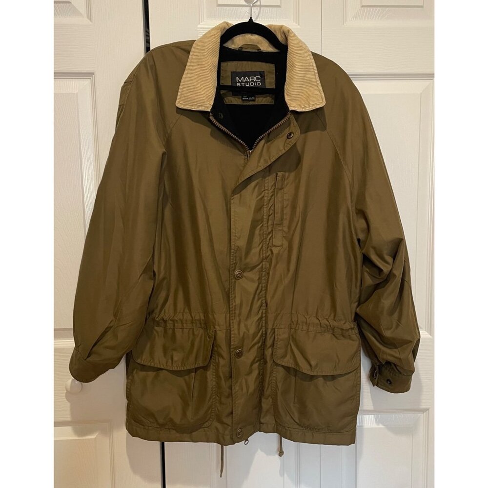 Vtg Marc Studio Oversized Chore Jacket Barn Coat Size M Corduroy Collar Grunge